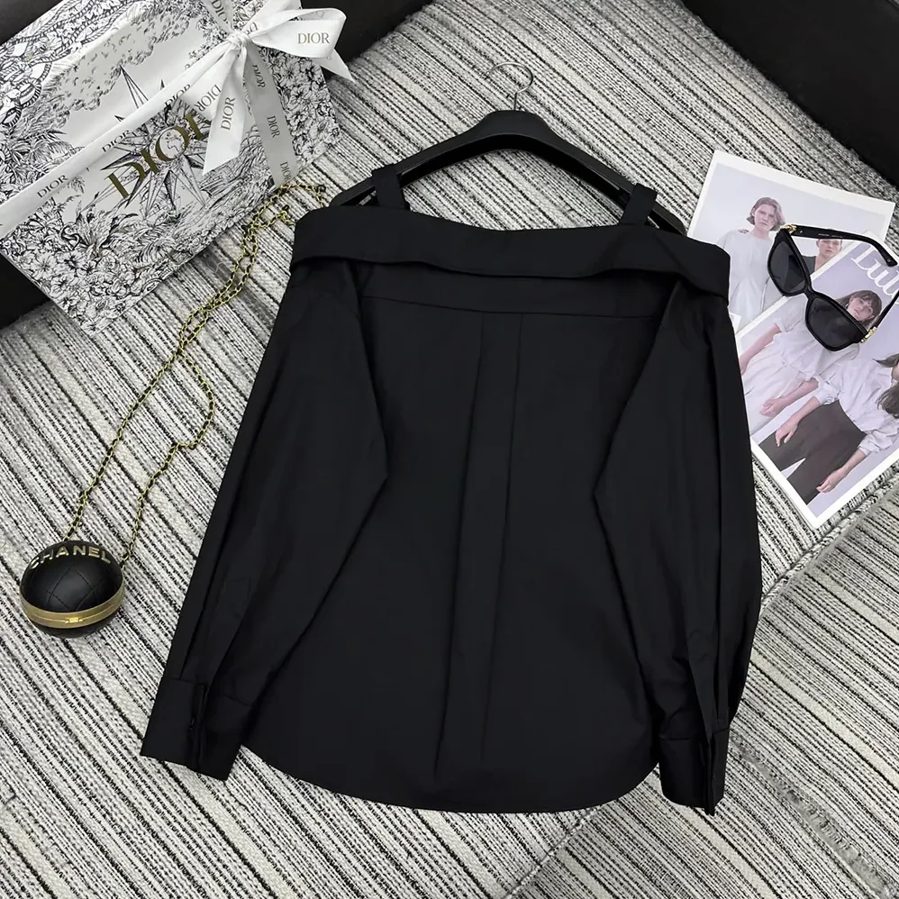 Dior Blouse Black Cotton Poplin for Women Dior Blouse Black Cotton Poplin for Women