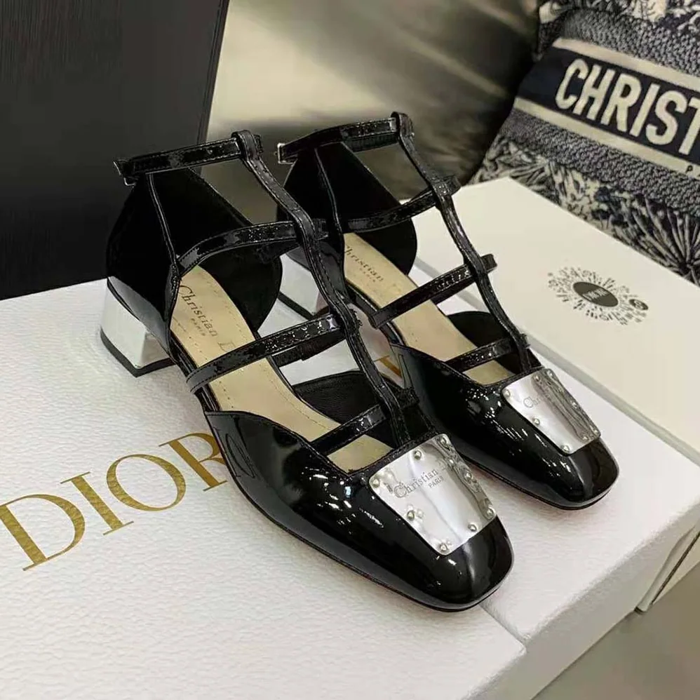 Dior La Parisienne Dior Ballerina Flat Black Patent Calfskin for Women