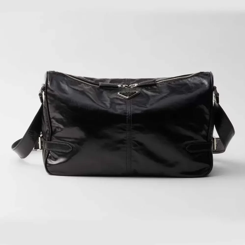 Prada Leather Shoulder Bag for Women in Black Prada Leather Shoulder Bag for Women in Black