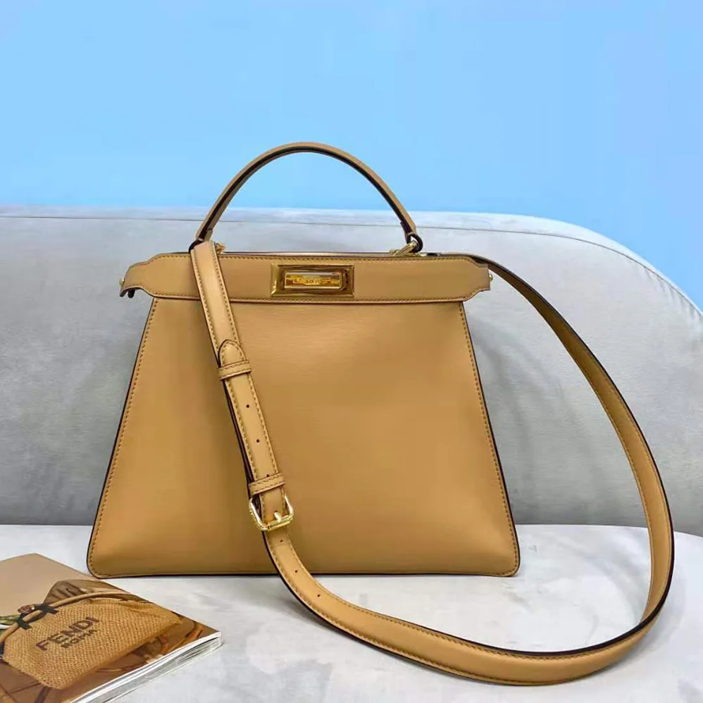 Fendi Peekaboo Iseeu Medium Leather Bag for Women in Sandy Fendi Peekaboo Iseeu Medium Leather Bag for Women in Sandy