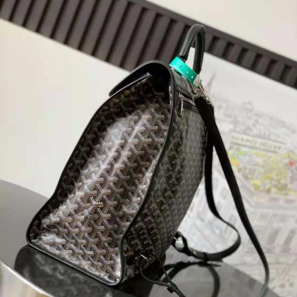 Goyard Saint Léger Backpack in Goyardine Canvas & Chevroches Calfskin for Women in Black Goyard Saint Léger Backpack in Goyardine Canvas & Chevroches Calfskin for Women in Black