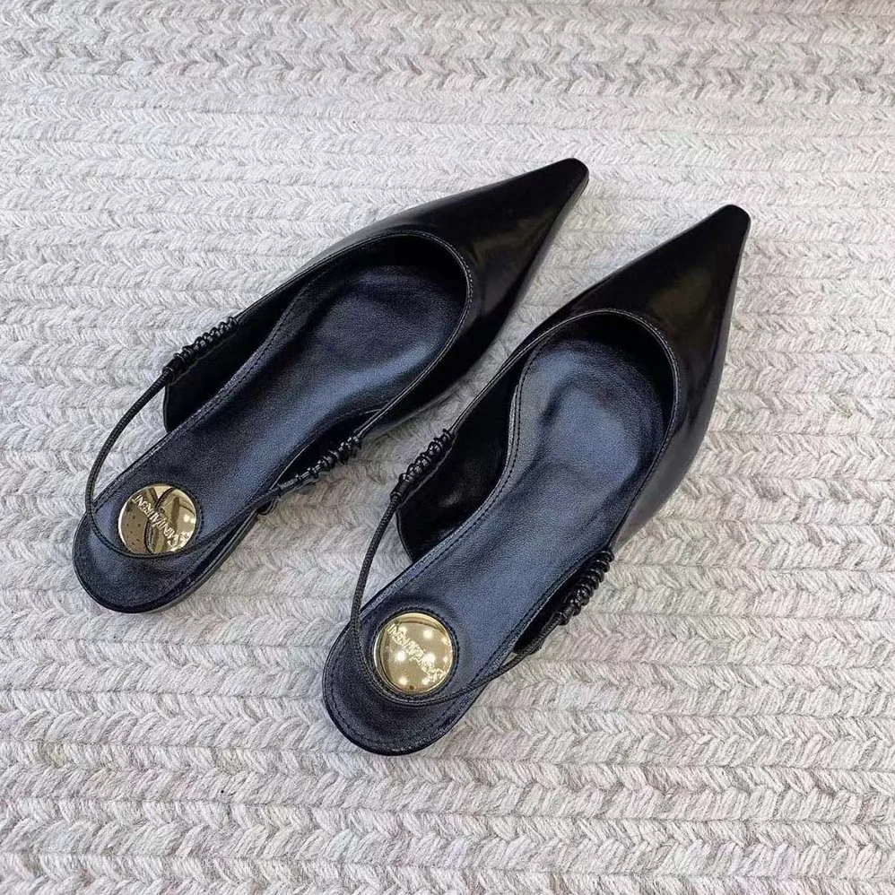 Saint Laurent YSL Anne Marie Slingback Flats in Smooth Leather-844421AA for Women Saint Laurent YSL Anne Marie Slingback Flats in Smooth Leather-844421AA for Women