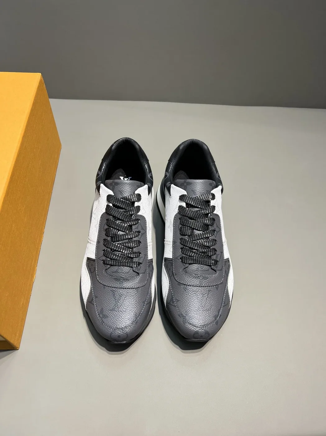 Louis Vuitton Run Away Sneaker Monogram Canvas Black in White/Grey Louis Vuitton Run Away Sneaker Monogram Canvas Black in White/Grey