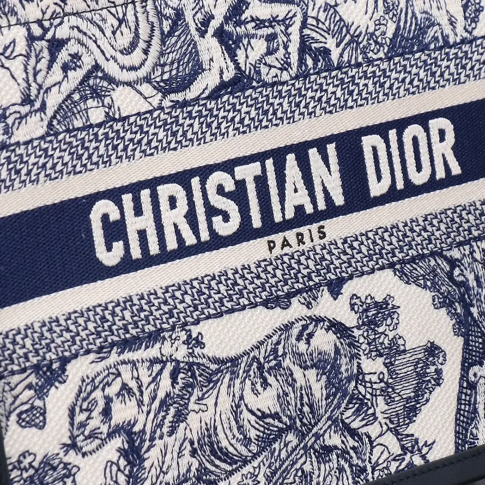 Dior Small Dior Book Tote White and Navy Blue Toile de Jouy Sauvage Embroidery for Women Dior Small Dior Book Tote White and Navy Blue Toile de Jouy Sauvage Embroidery for Women