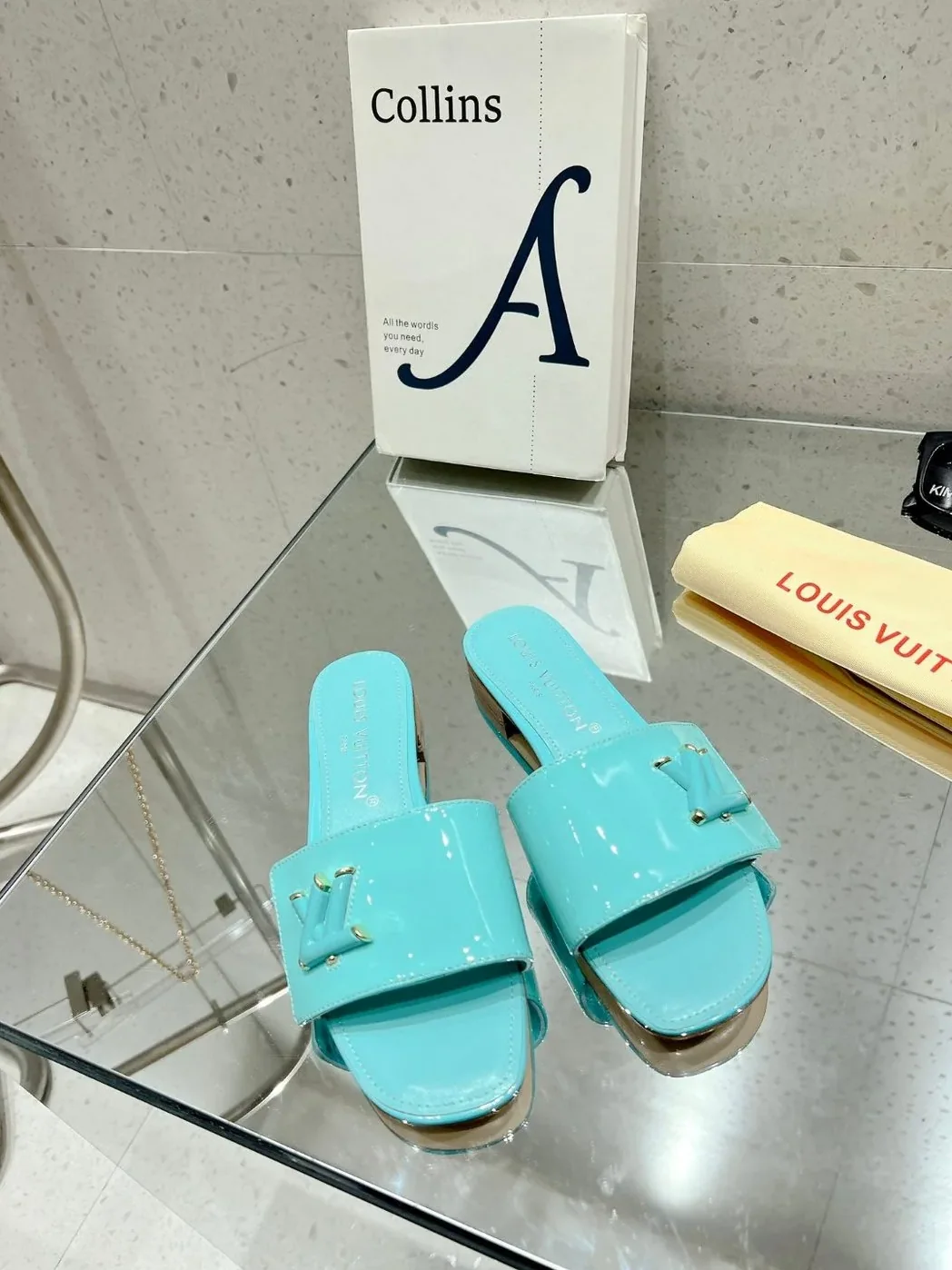 Louis Vuitton Shake Flat Mule Jade Green Louis Vuitton Shake Flat Mule Jade Green