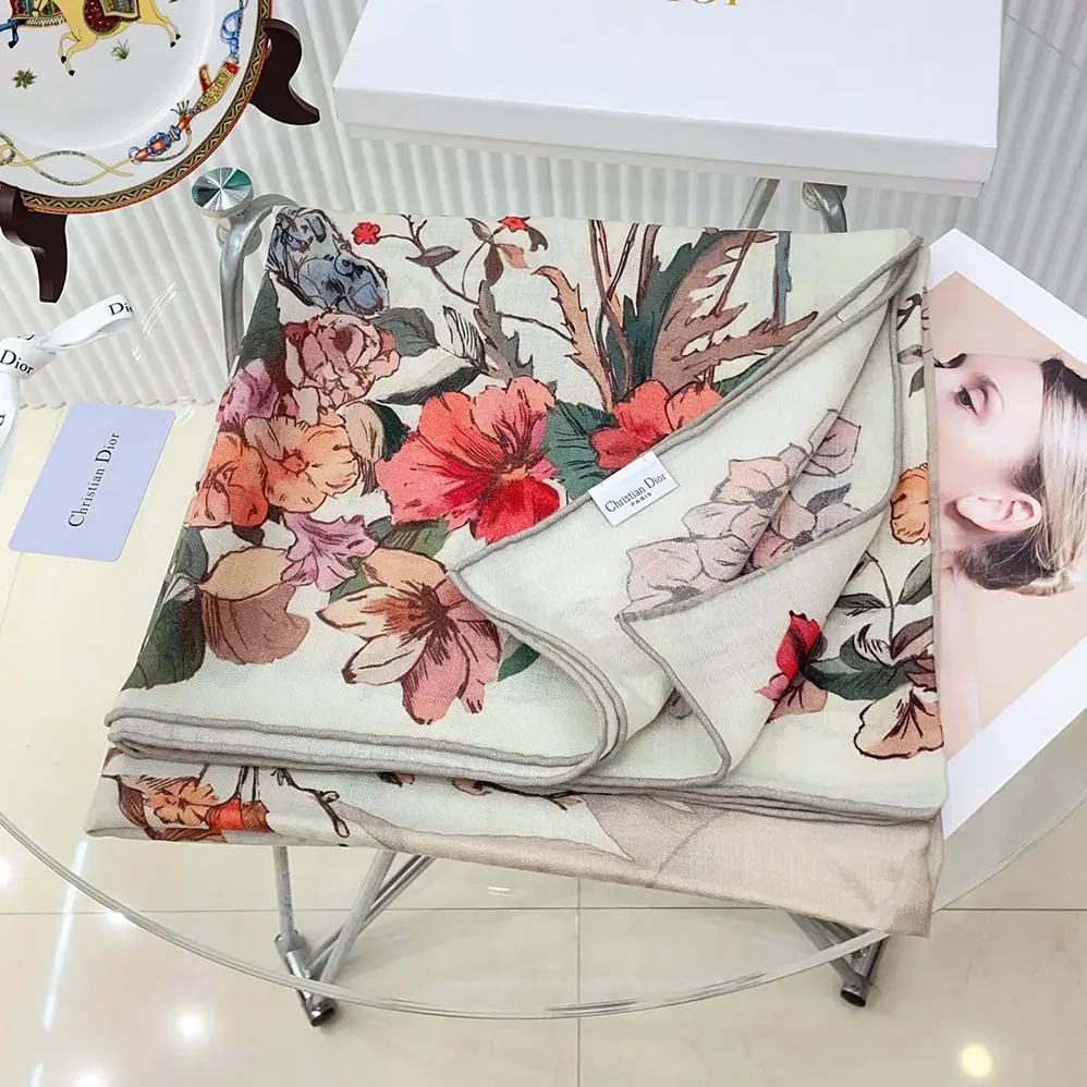 Dior Dior 4 Saisons Printemps Soleil 90 Square Scarf Ecru Multicolor Silk Twill for Unisex
