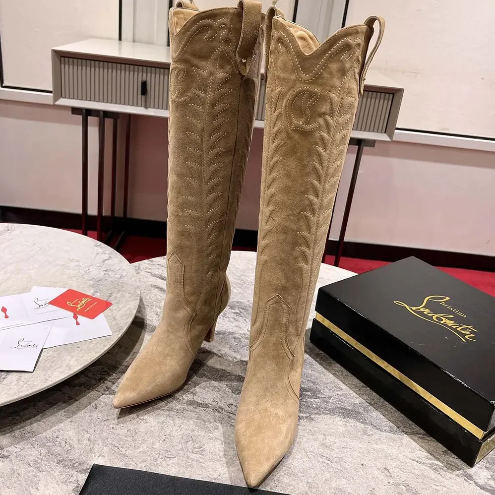 Christian Louboutin Santia Botta 85 mm Boots Veau Velours for Women