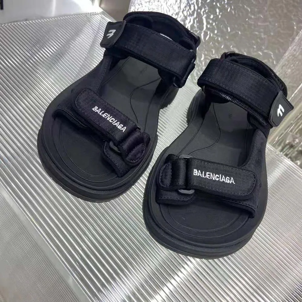 Balenciaga Tourist Sandal in Black Technical Material for Unisex