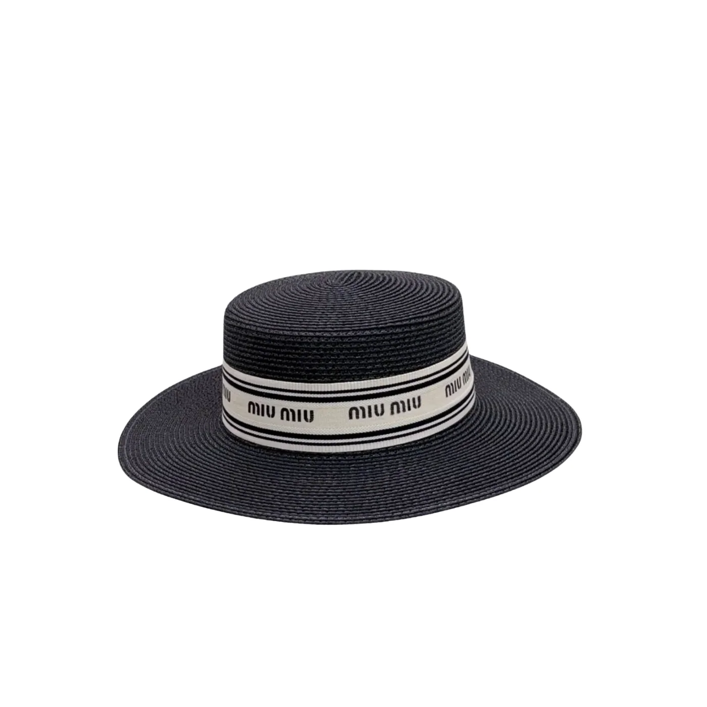 Miu Miu Straw Hat In Raffia Black / Miu Miu Straw Hat In Raffia Black /
