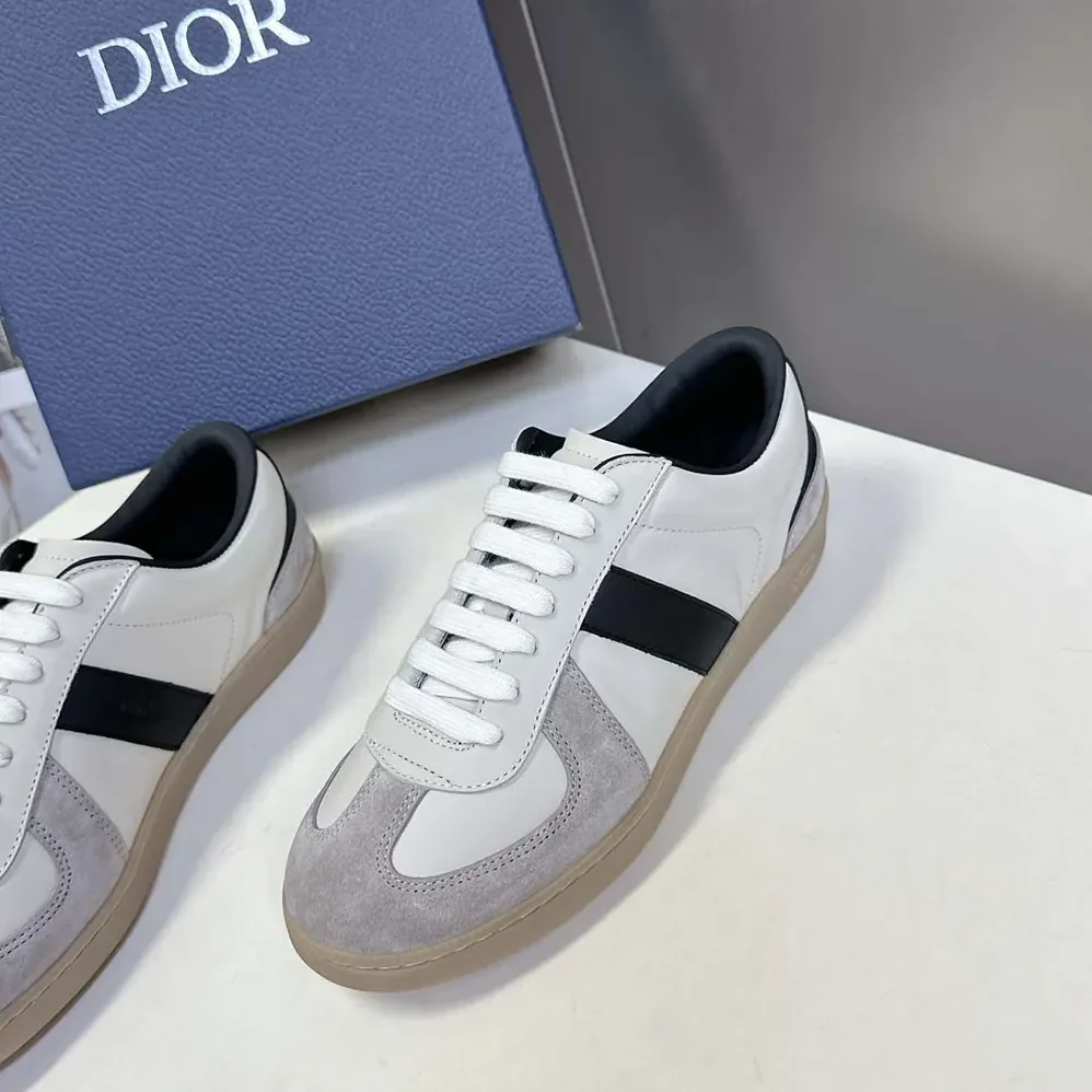 Dior B01 Matchpoint Sneaker Black and White Smooth Calfskin with Gray Suede for Men Dior B01 Matchpoint Sneaker Black and White Smooth Calfskin with Gray Suede for Men