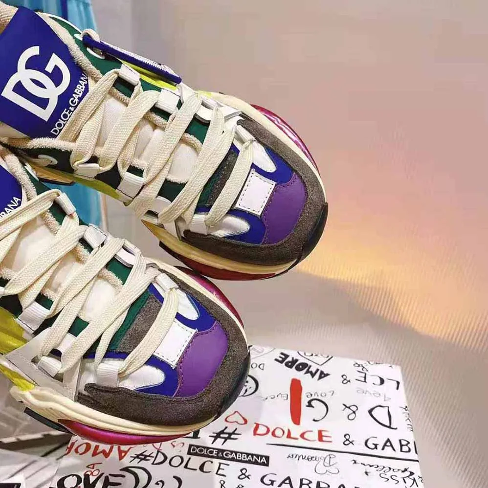 Dolce Gabbana D&G Mixed-Material Airmaster Sneakers for Unisex in Yellow