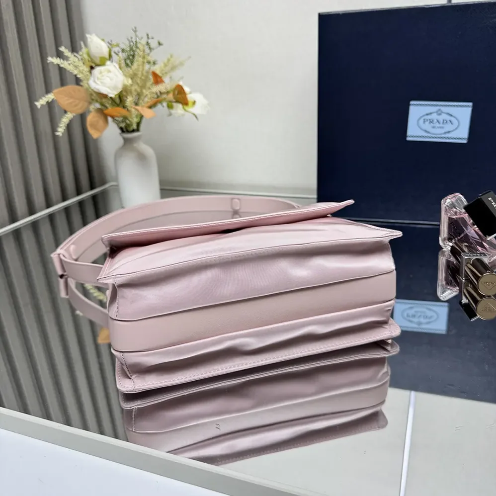 Prada Small Padded Re-Nylon Shoulder Bag for Women in Pink