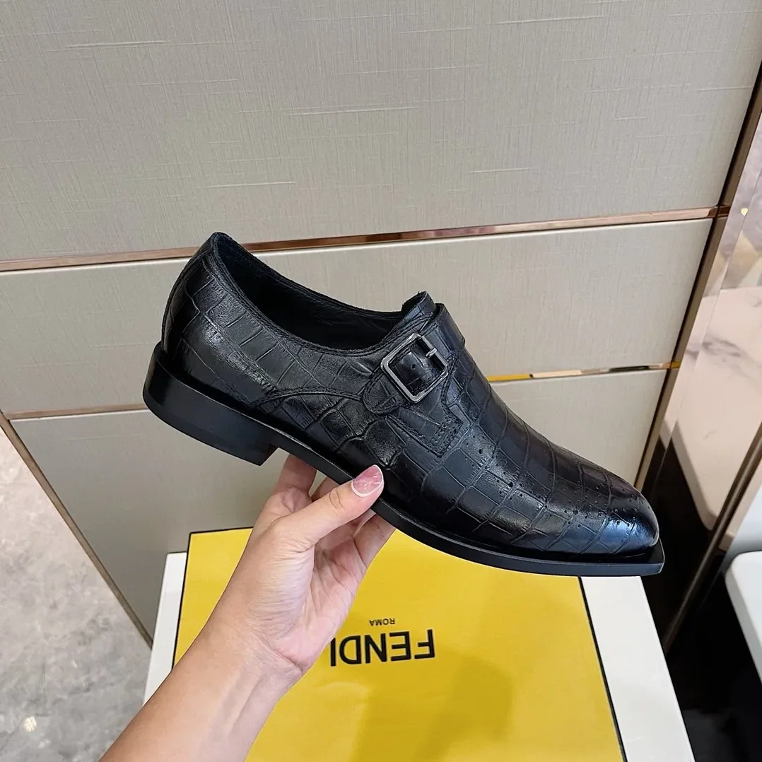 Fendi Force Monk Strap Shoes Black Fendi Force Monk Strap Shoes Black