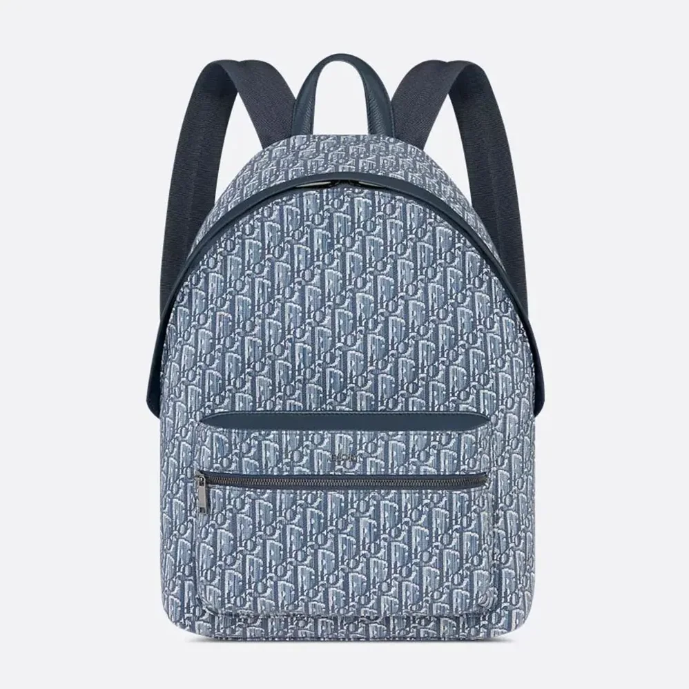 Dior Rider Backpack Blue Dior Oblique Jacquard for Men