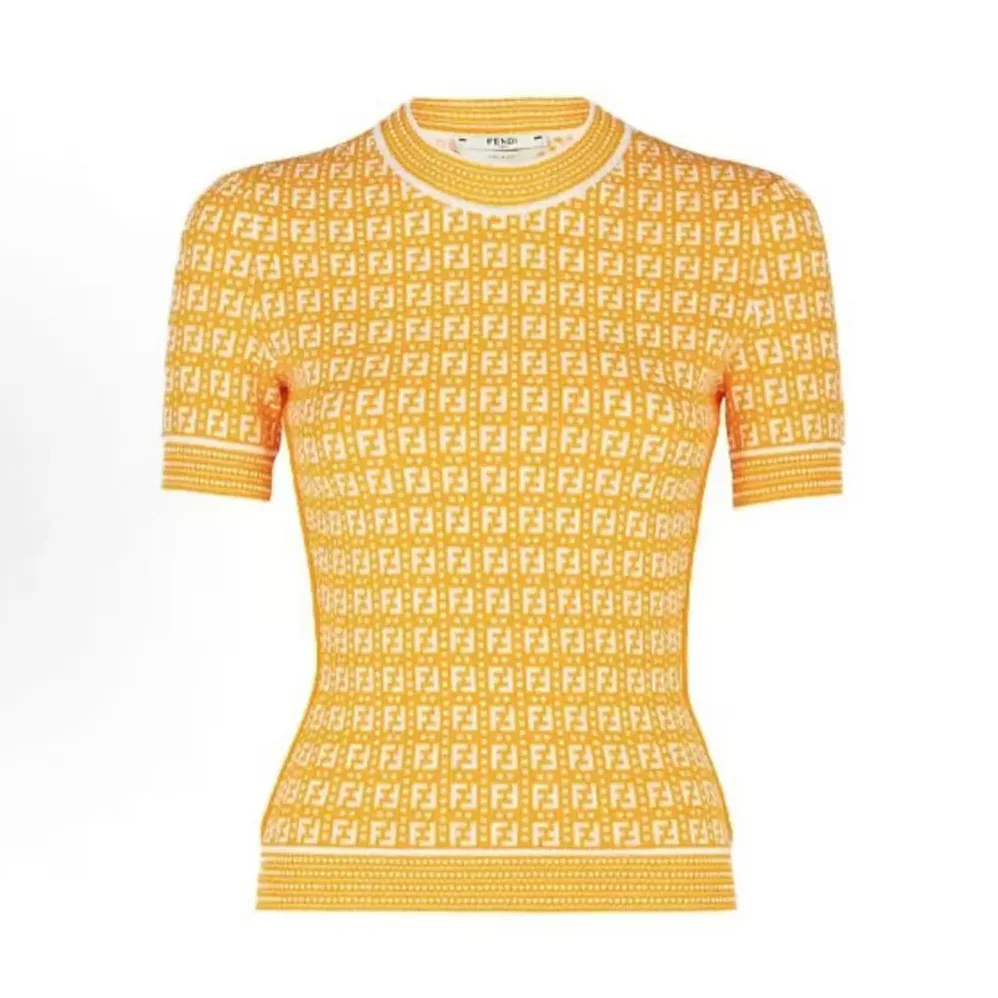 Fendi Sweater Yellow FF Cotton Jumper for Women