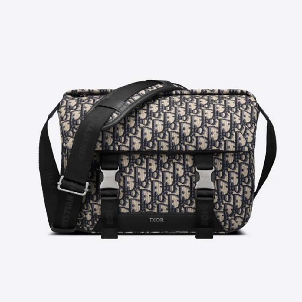 Dior Explorer Messenger Bag Beige and Black Dior Oblique Jacquard for Men
