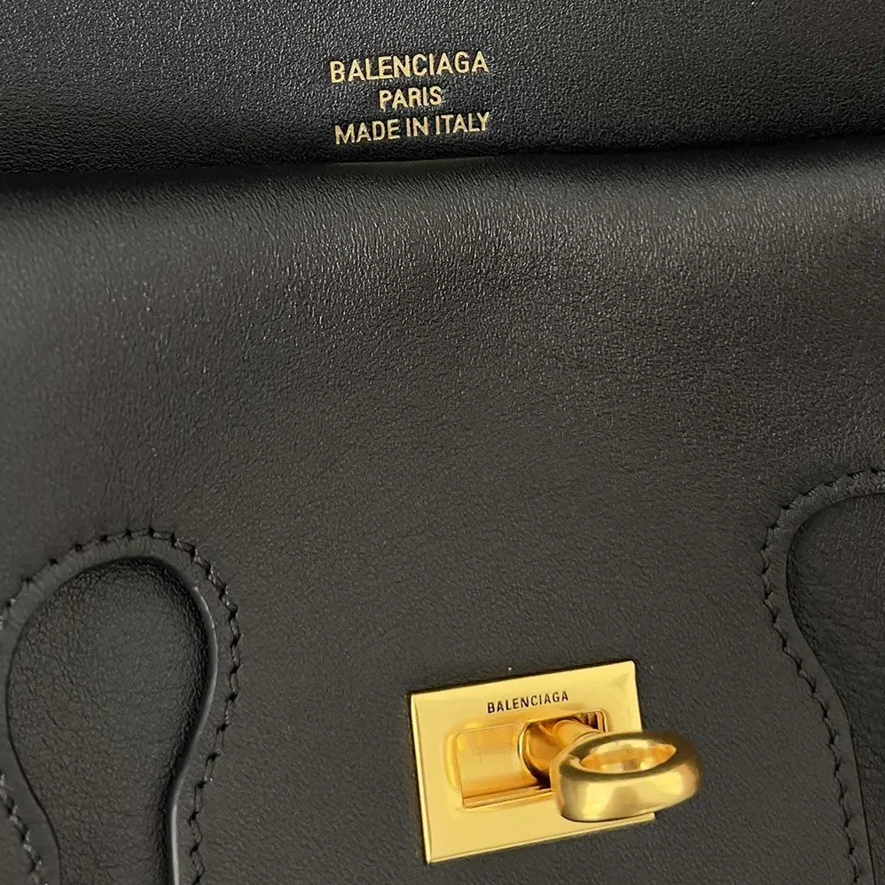 Balenciaga Bel Air Clutch On Strap Small in Black Smooth Calfskin for Women