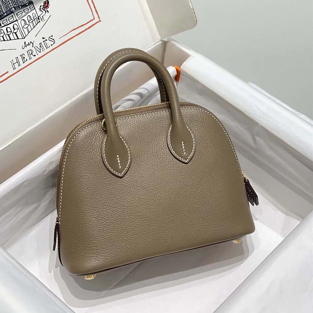 Hermes Bolide 1923 Bag in Epsom Calfskin for Unisex in Brown/Gold Hermes Bolide 1923 Bag in Epsom Calfskin for Unisex in Brown/Gold