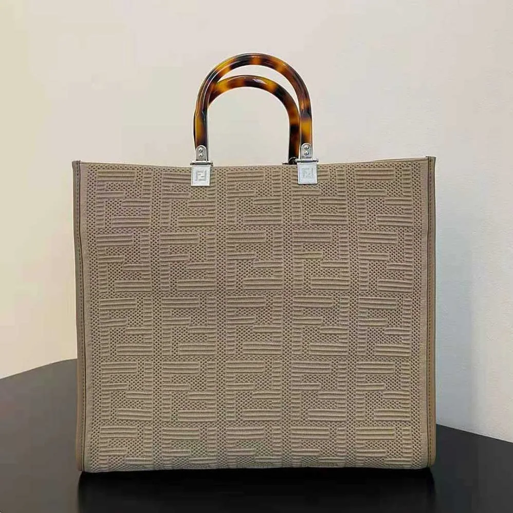 Fendi Sunshine Medium FF Fabric Shopper for Women in Sandy Fendi Sunshine Medium FF Fabric Shopper for Women in Sandy