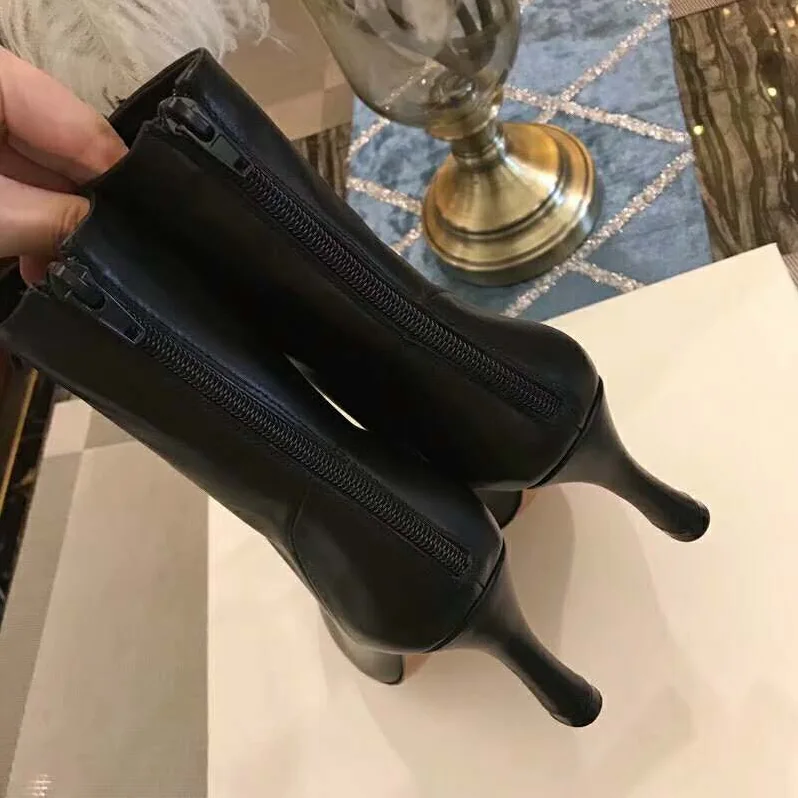 Celine Shoes Glove Bootie Laced Ankle Boot In Nappa Lambskin 90mm Heel for Women in Black Celine Shoes Glove Bootie Laced Ankle Boot In Nappa Lambskin 90mm Heel for Women in Black