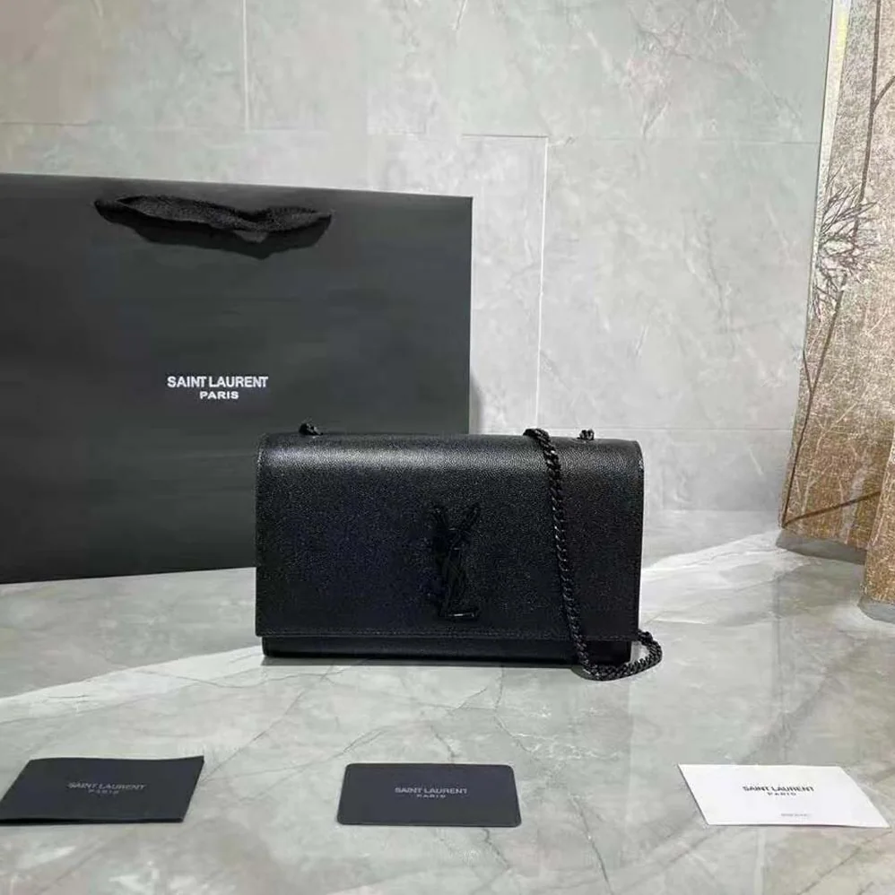 Saint Laurent YSL Kate Medium in Grain DE Poudre Embossed Leather for Women