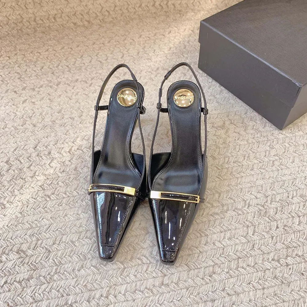 Saint Laurent YSL Jacqueline Slingback Pumps in Patent Leather for Women