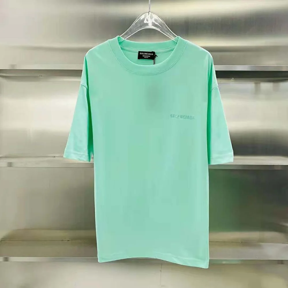 Balenciaga Logo T-shirt Medium Fit in Green for Men Balenciaga Logo T-shirt Medium Fit in Green for Men