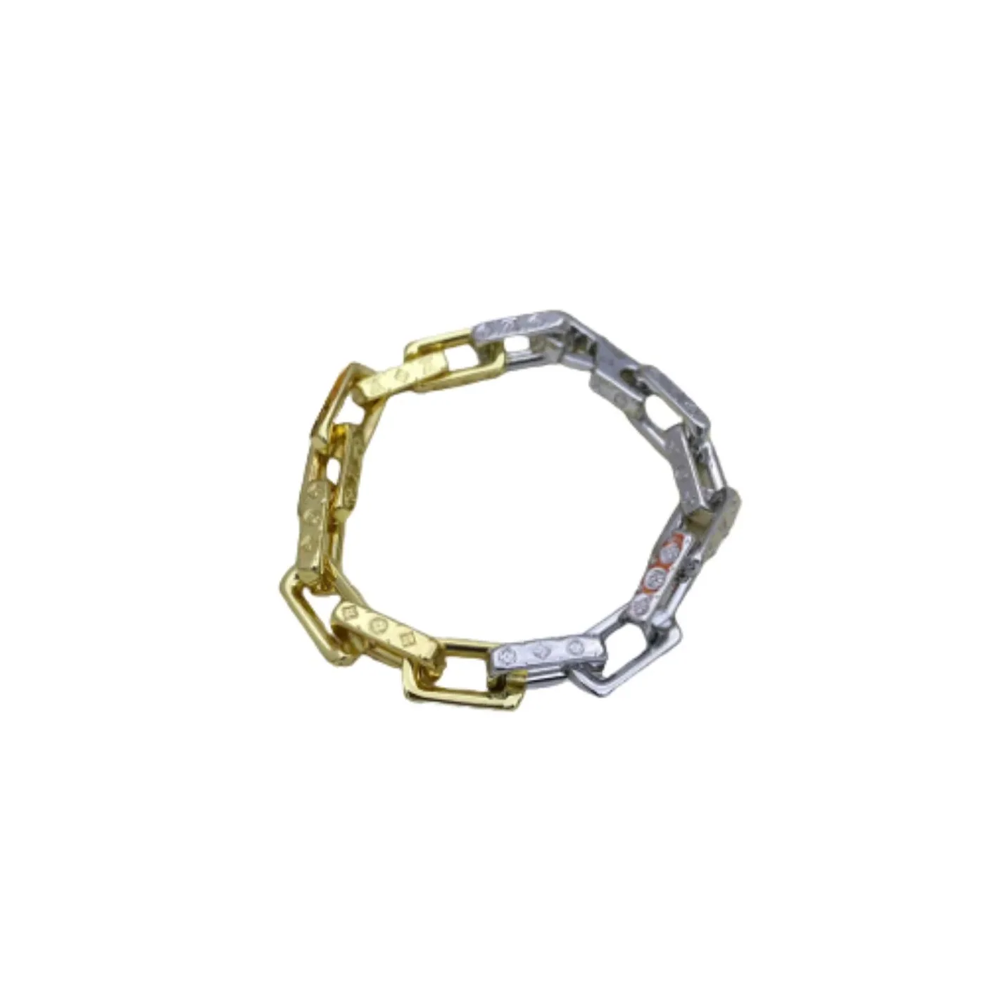 Louis Vuitton Combinating Two Colors Monogram Chain Bracelet Multicolor Louis Vuitton Combinating Two Colors Monogram Chain Bracelet Multicolor
