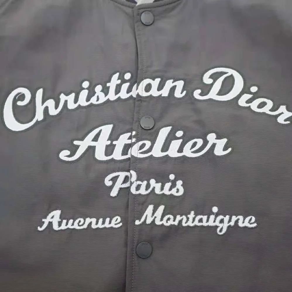 Dior Christian Dior Atelier Teddy Blouson Gray Technical Faille for Men Dior Christian Dior Atelier Teddy Blouson Gray Technical Faille for Men