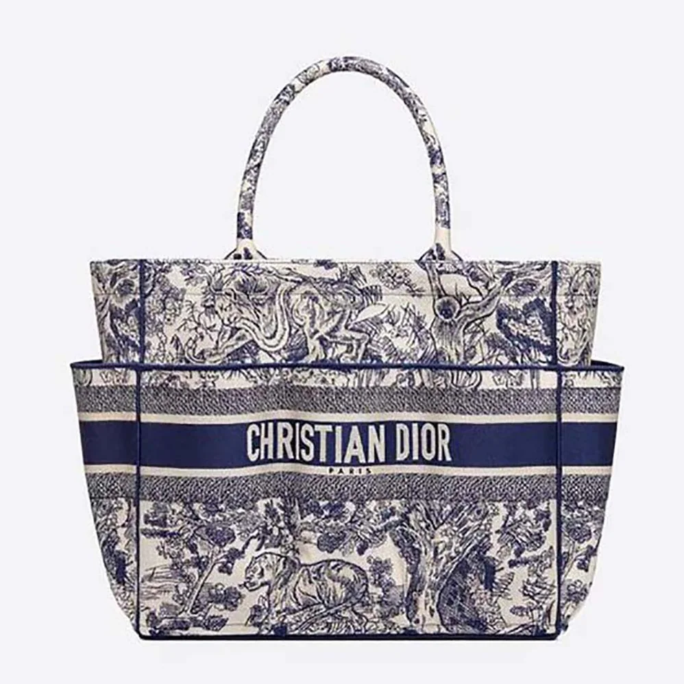 Dior Catherine Tote Blue Toile de Jouy Embroidery for Women Dior Catherine Tote Blue Toile de Jouy Embroidery for Women