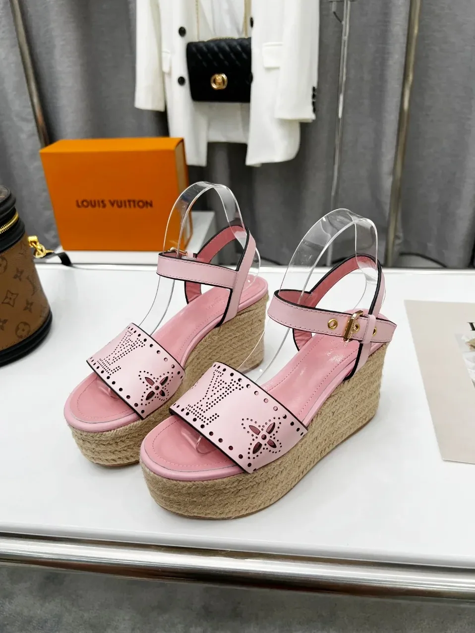 Louis Vuitton Starboard Wedge Sandal Pink for Women