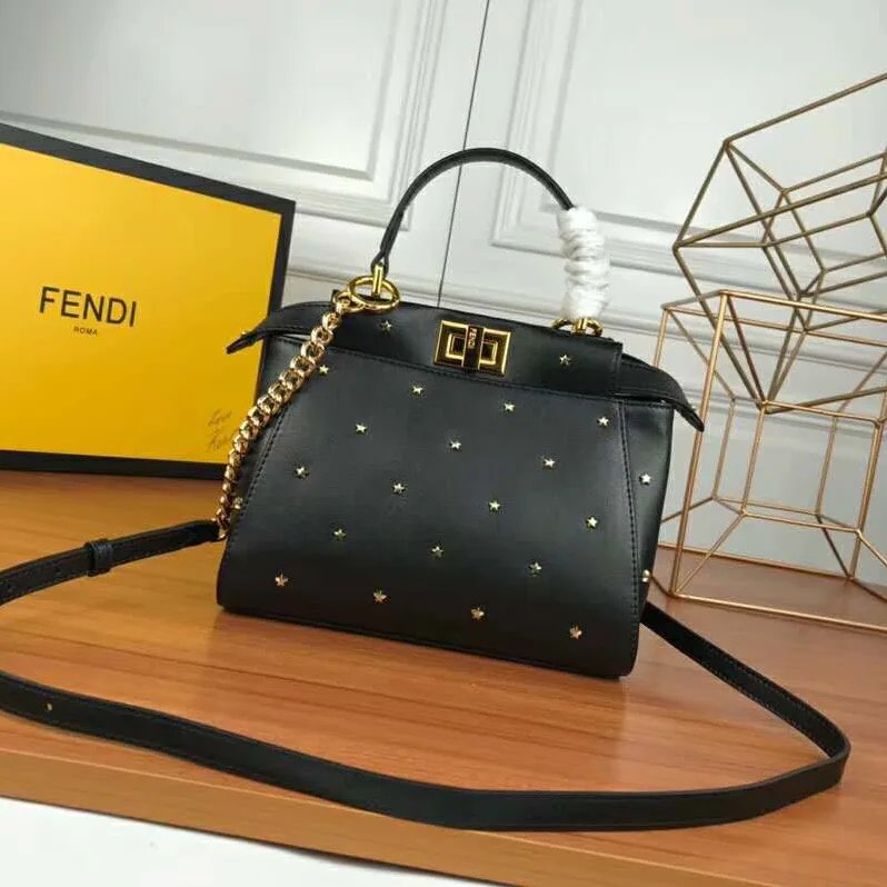 Fendi Peekaboo XS Leather Mini-Bag for Women in Black Fendi Peekaboo XS Leather Mini-Bag for Women in Black
