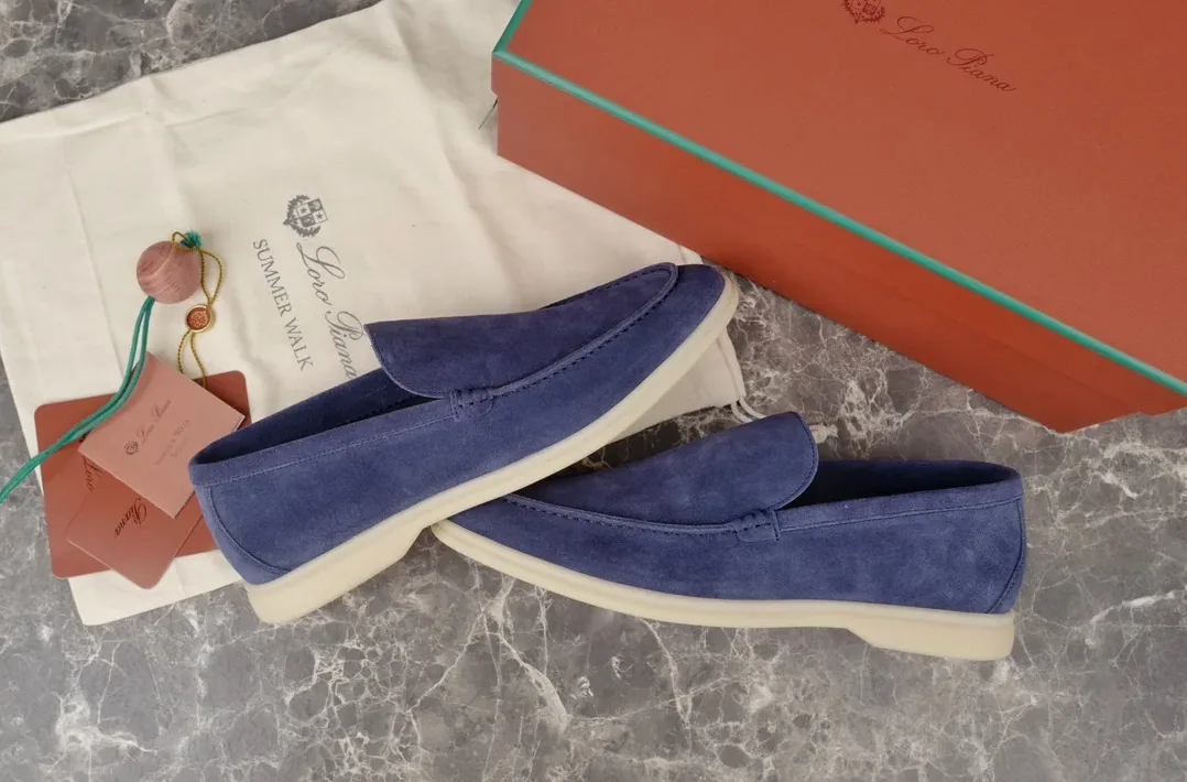 Loro Piana Summer Walk Loafers Blue