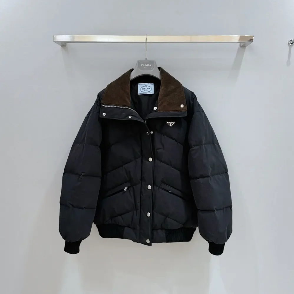 Prada Medium-Weight Compact Poplin Down Jacket for Men Prada Medium-Weight Compact Poplin Down Jacket for Men