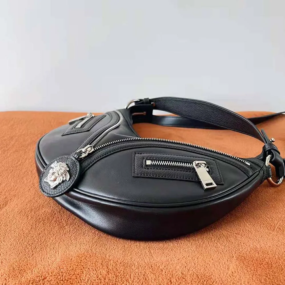 Versace Repeat Small Hobo Bag in Black for Women Versace Repeat Small Hobo Bag in Black for Women