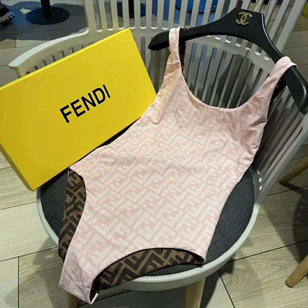 Fendi One-Piece Swimsuit Pink Lycra Swimsuit for Women Fendi One-Piece Swimsuit Pink Lycra Swimsuit for Women