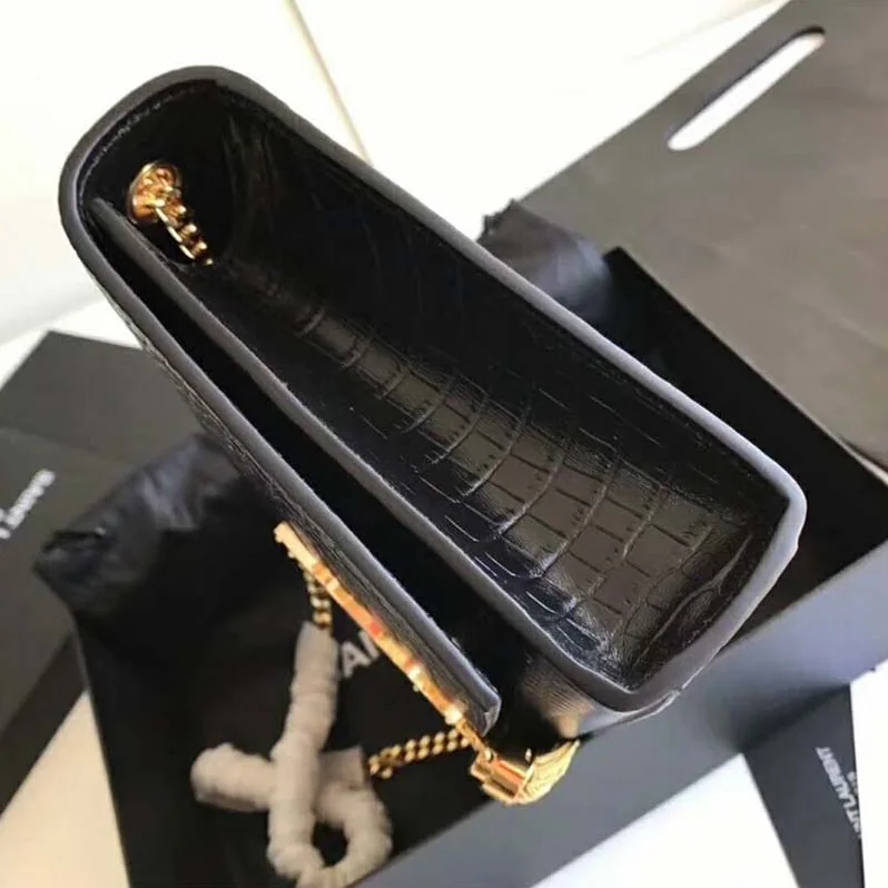 Saint Laurent YSL Kate Small Tassel Embossed Crocodile Shiny for Women in Gold Saint Laurent YSL Kate Small Tassel Embossed Crocodile Shiny for Women in Gold