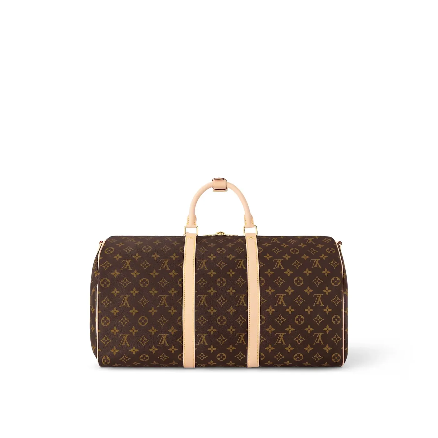 Louis Vuitton Keepall Bandouliere 50 Travel Bag in Brown Monogram Gold Hardware