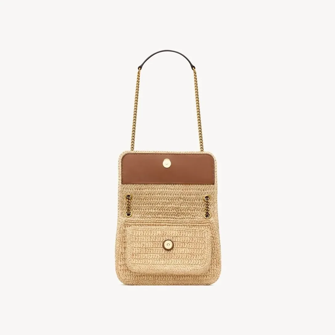 Saint Laurent Niki Mini Shoulder Bag in Natural Raffia Gold Hardware Saint Laurent Niki Mini Shoulder Bag in Natural Raffia Gold Hardware