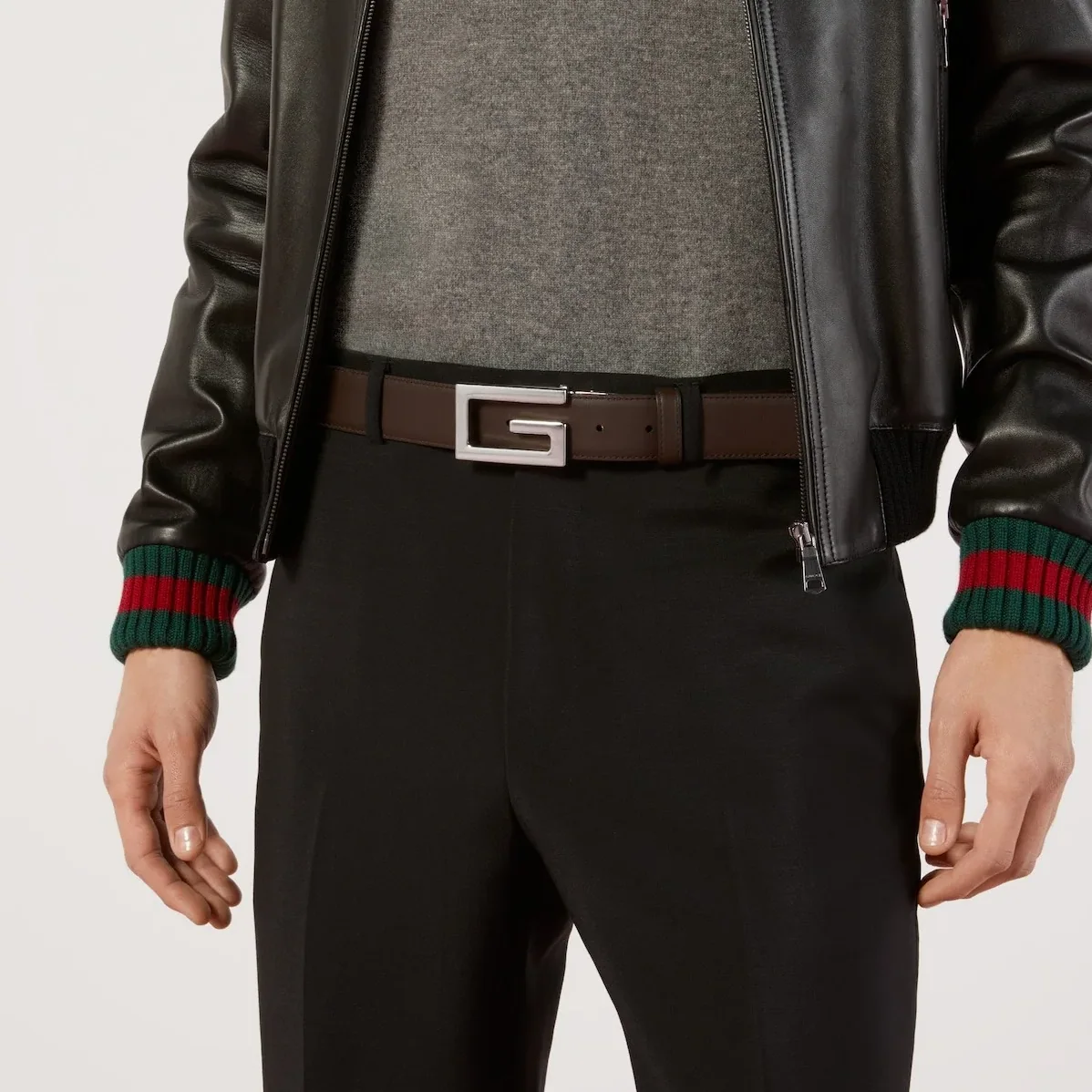 Gucci Reversible Belt With Square G Buckle Black