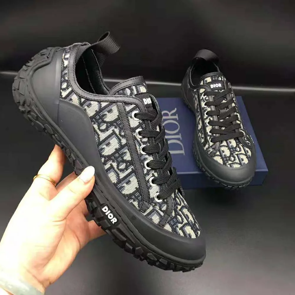 Dior b28 Low-Top Sneaker Beige and Black Dior Oblique Jacquard for Women