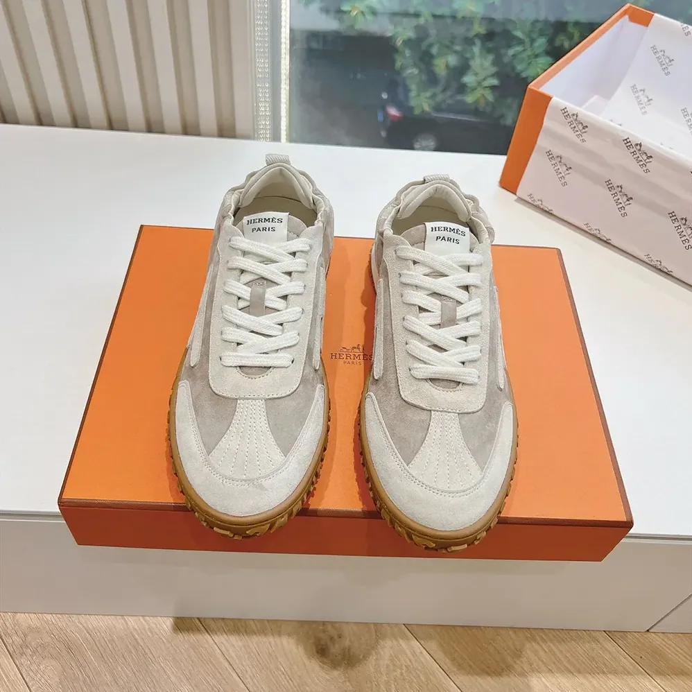Hermes Jet Sneaker in Technical Canvas and Suede Goatskin for Unisex in Beige Hermes Jet Sneaker in Technical Canvas and Suede Goatskin for Unisex in Beige