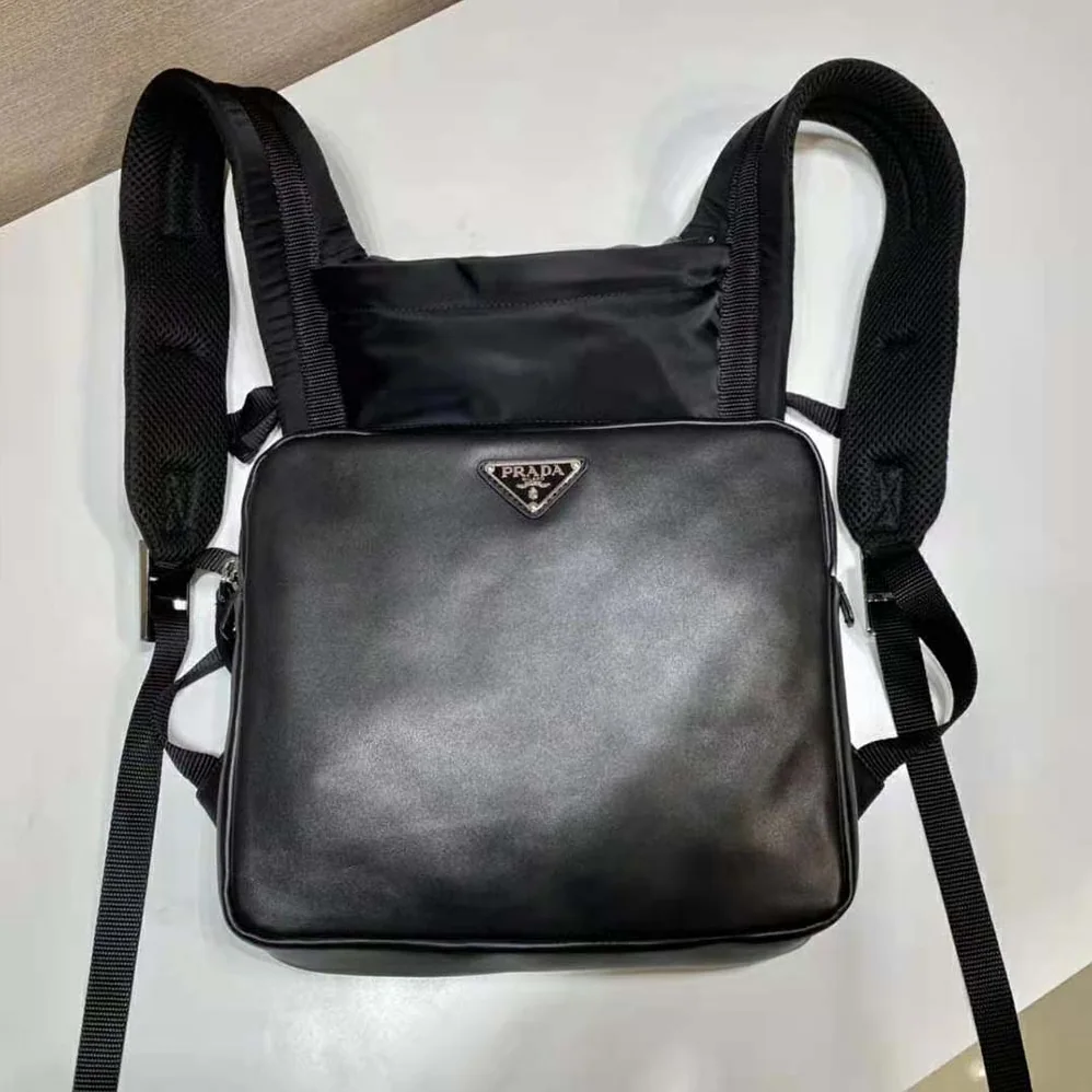 Prada Leather Backpack with Hood for Women in Black Prada Leather Backpack with Hood for Women in Black