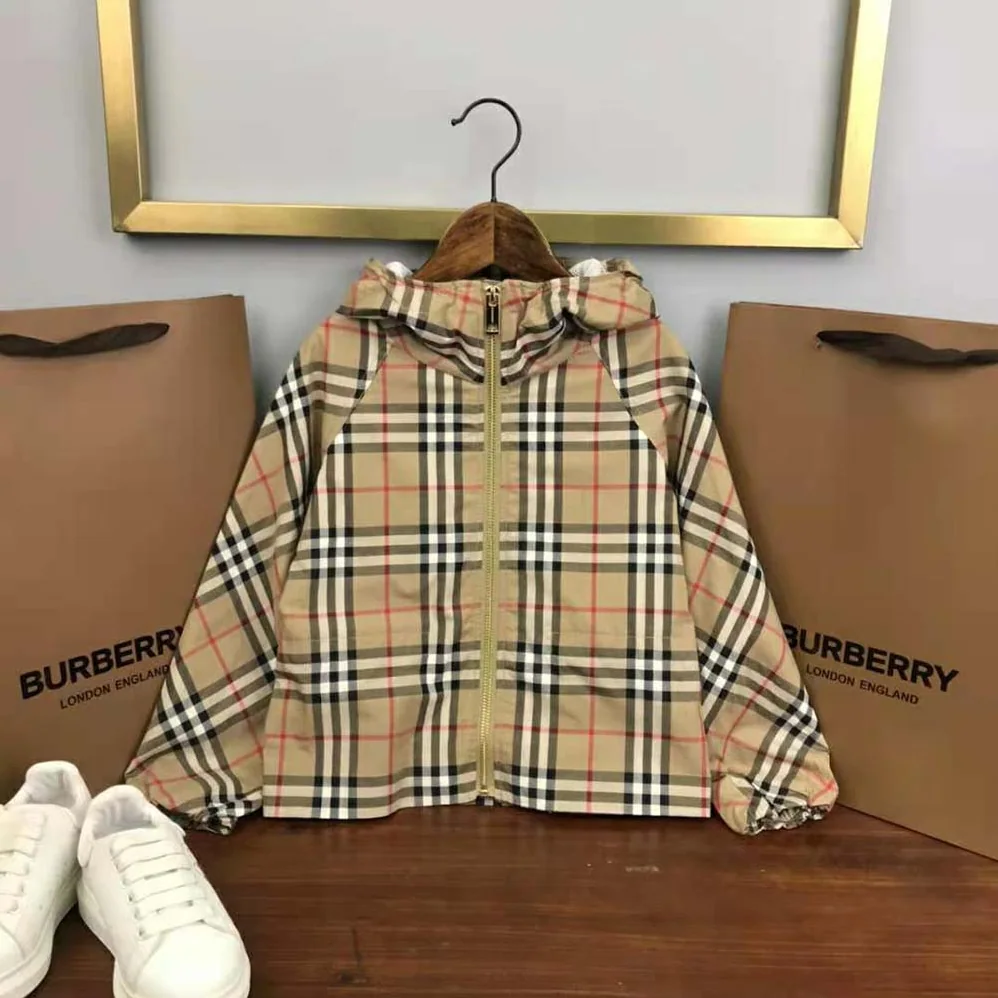 Burberry Kids' Vintage Check Cotton Hooded Jacket