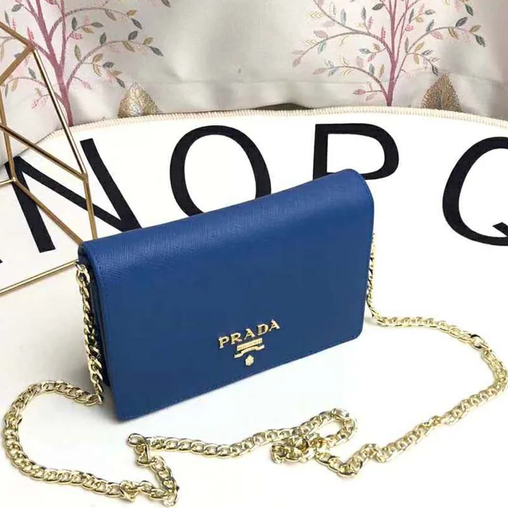 Prada Saffiano Leather Shoulder Bag for Women in Navy Prada Saffiano Leather Shoulder Bag for Women in Navy