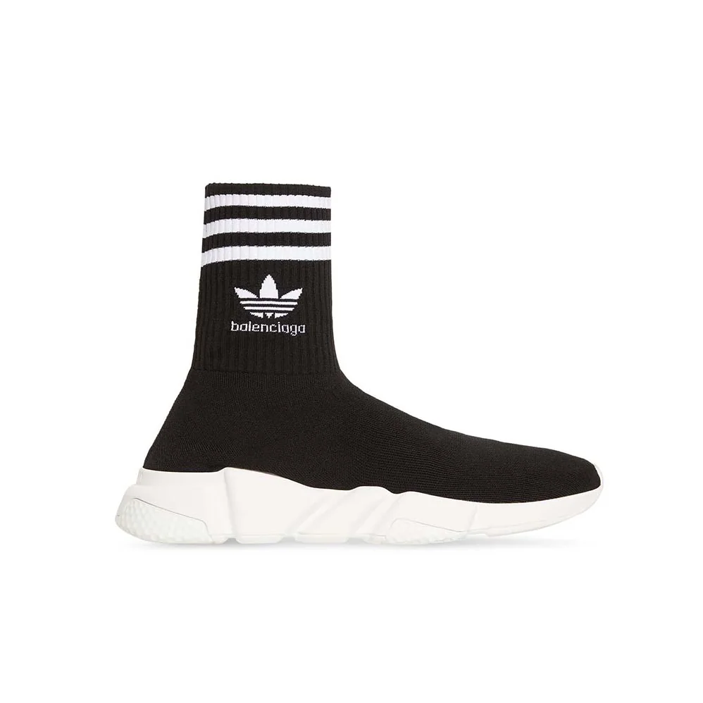 Balenciaga Adidas Speed Sneaker in Black Knit and White Sole Unit is Done in Collaboration with Adidas for Unisex