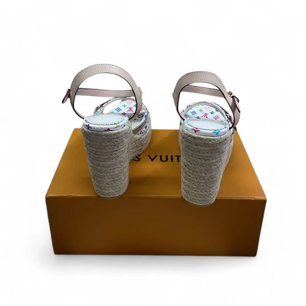 Louis Vuitton LV x TM Helios Wedge Sandal White 1AGYX0