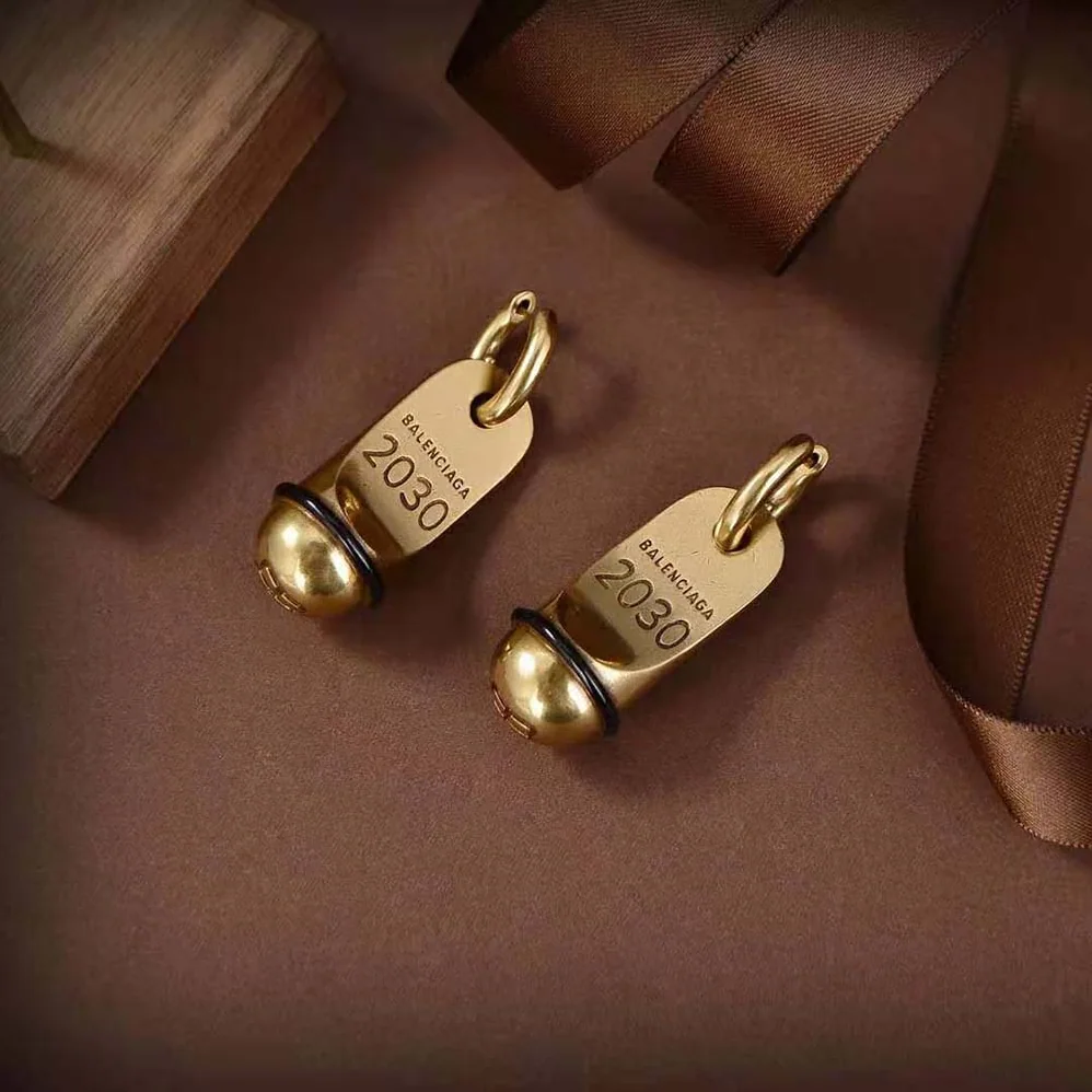 Balenciaga Hotel Earrings in Gold Aluminium and Brass for Women Balenciaga Hotel Earrings in Gold Aluminium and Brass for Women