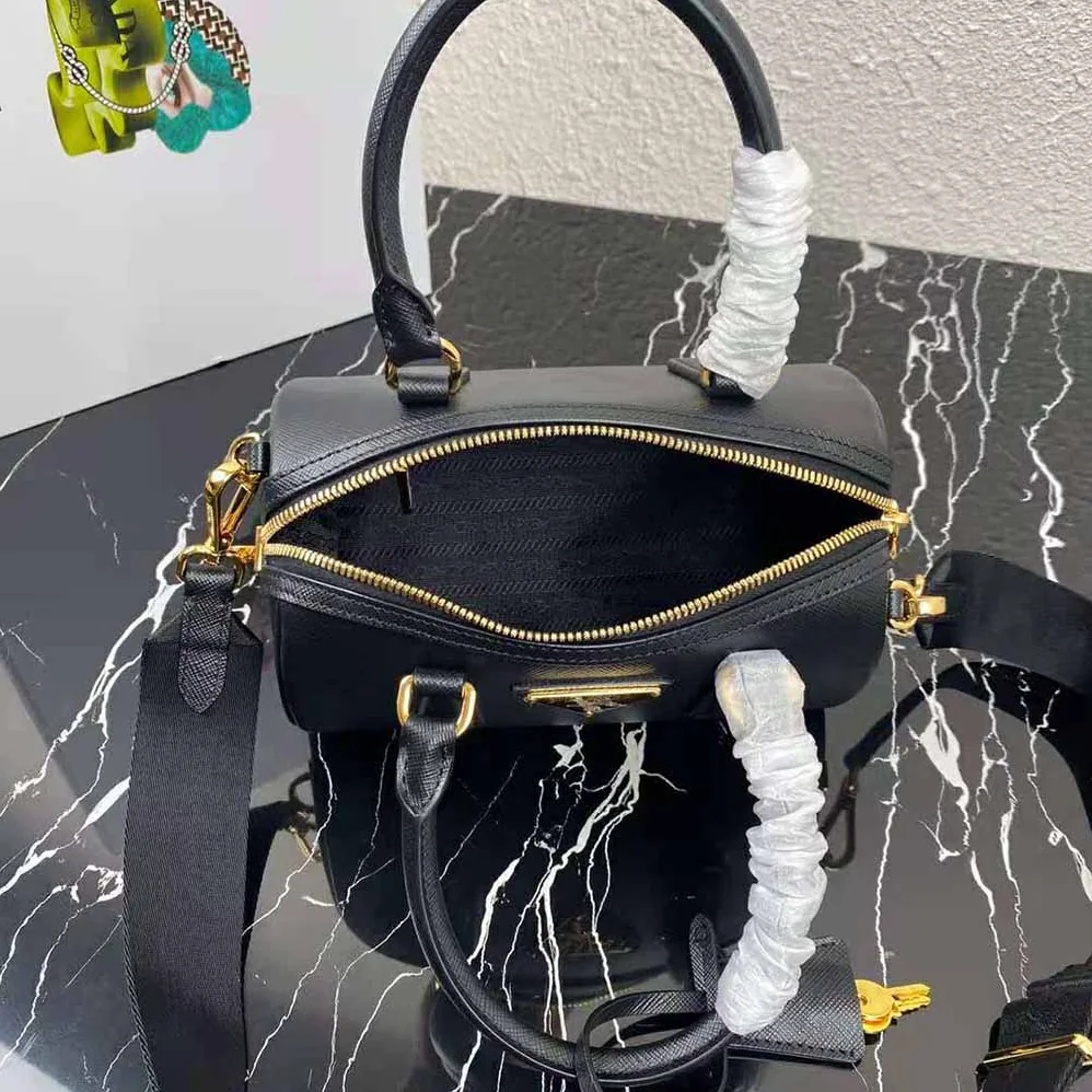 Prada Saffiano Leather Top-handle Bag for Women in Black