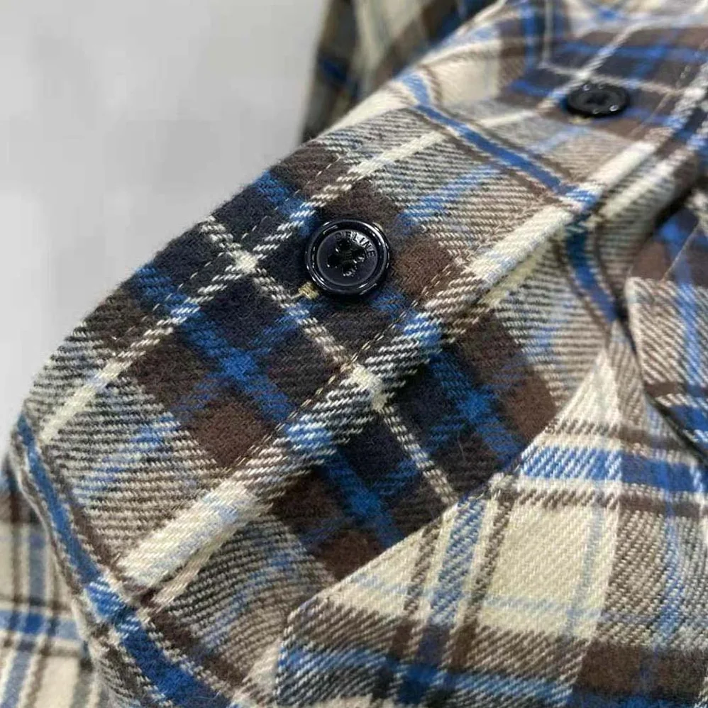 Celine Loose Shirt in Checked Cotton for Men in Navy